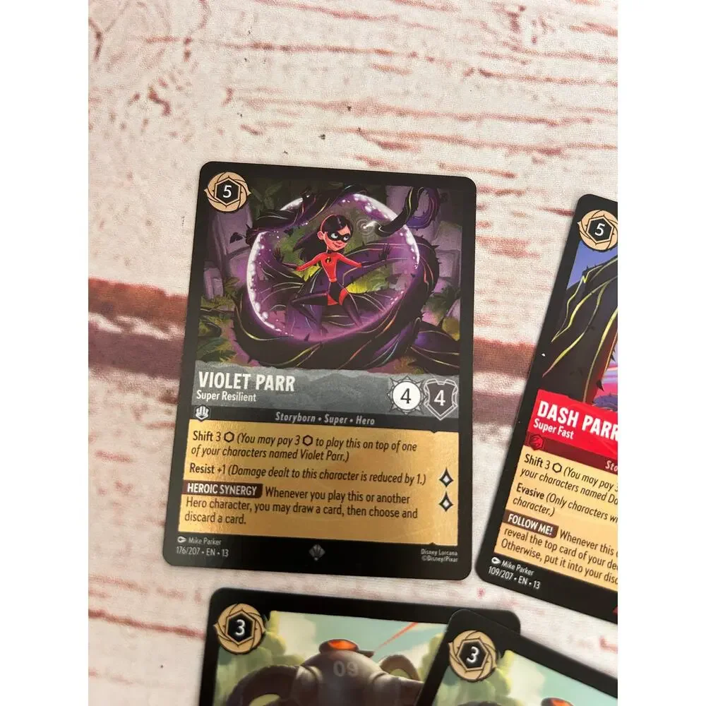 DISNEY LORCANA Attack of the Vine Card Lot The Incredibles Dash Violet Omnidroid